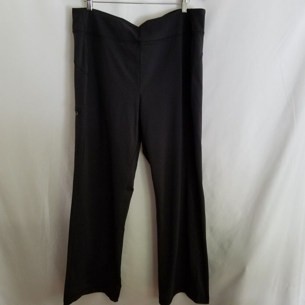 Duluth Trading Co Women's XL x 31 Wide Leg Athletic Pants Black Nylon Spandex